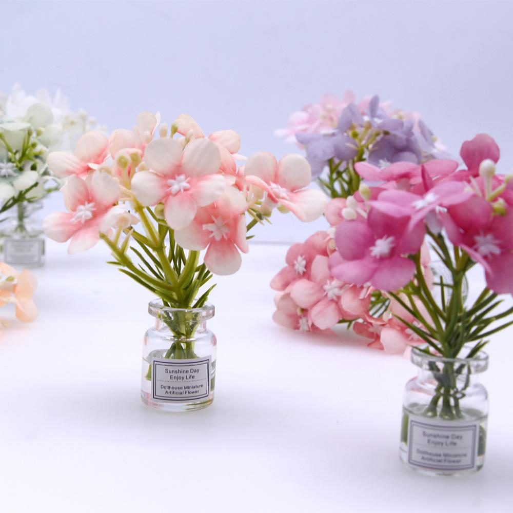 Doll House Miniature Mini Potted Flowers Green Potted Plant Model Toys For Dollhouse Accessories Decoration