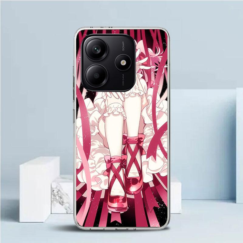 

Мягкий чехол для телефона Xiaomi Redmi Note 15 14 13 12 Pro Plus с рисунком из аниме Madoka Magica, чехол-оболочка 14S 11S 11T 11E 10S 10 4G, красный Redmi Note 12 Pro 5G