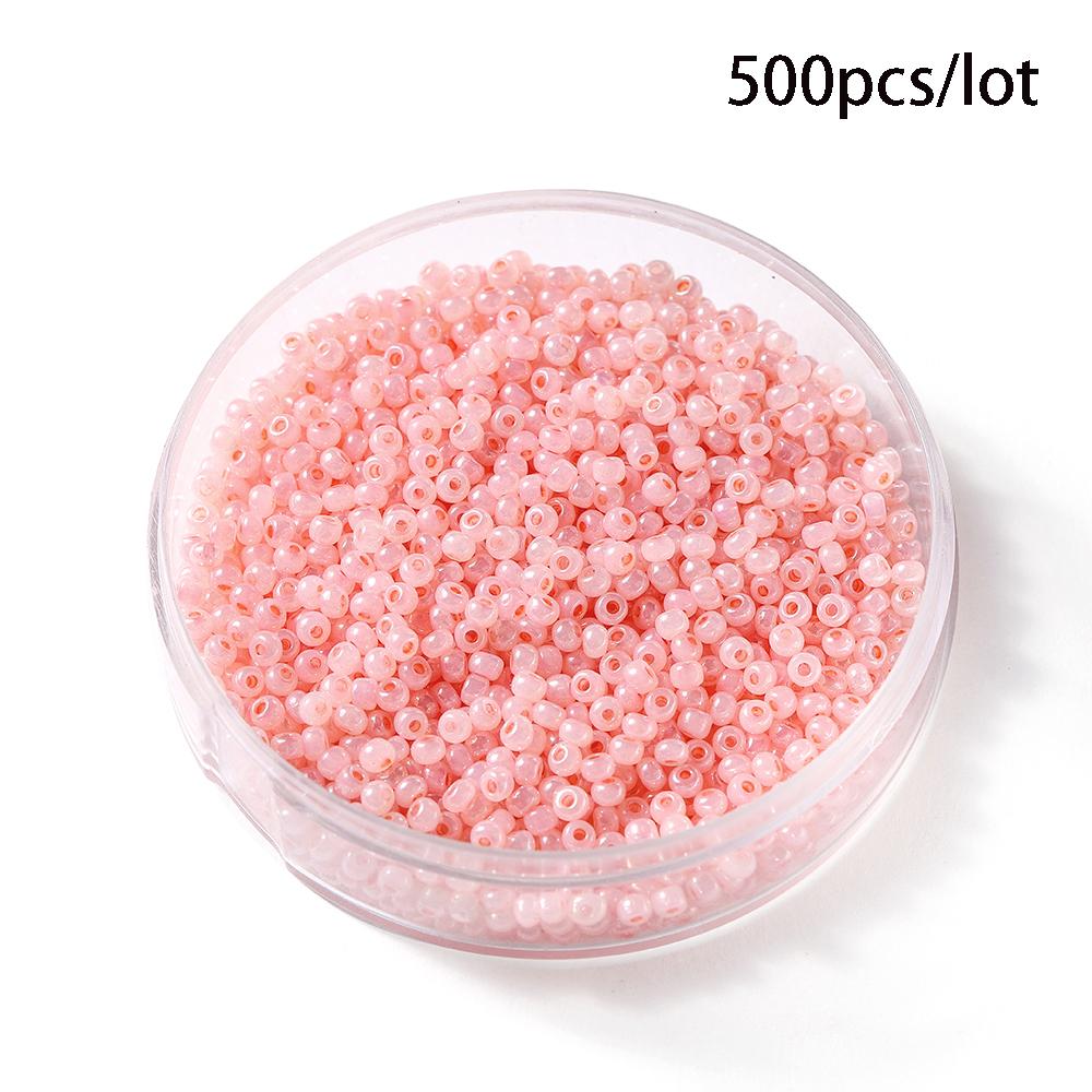500/800Pcs/Lot 2/3mm Candy Color Glass Seed Beads Cute Bulk Small Bead Bracelet Handicraft for DIY Jewelry Making Accessories