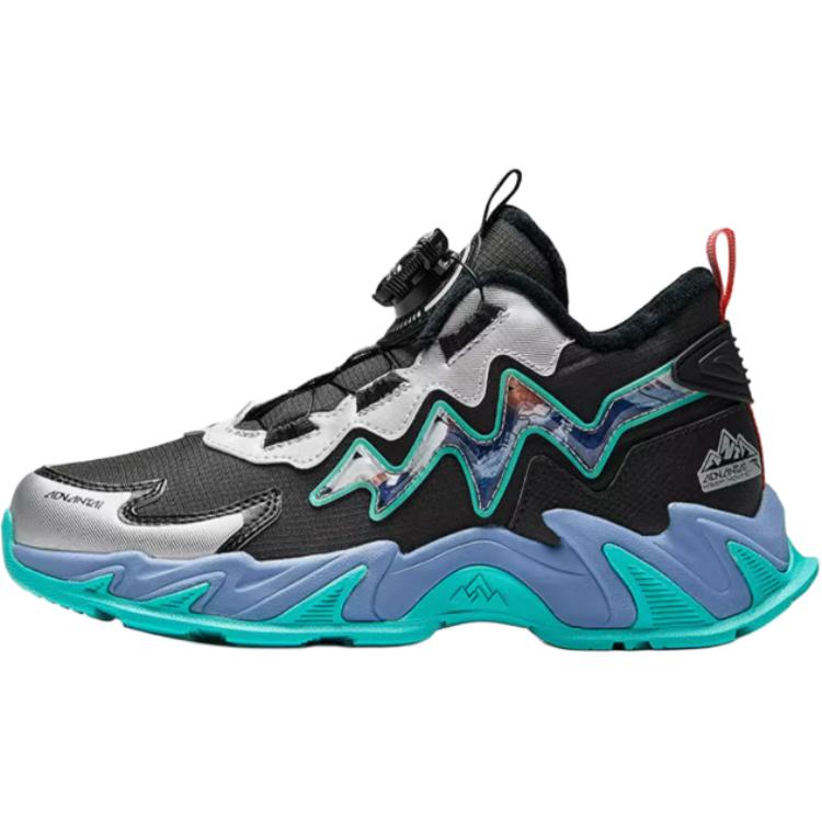 Anta Kids Comfortable Non-Slip Warm Mid-Top Casual Shoes Kids Casual Shoes Dark-Green Blue A12446934-2