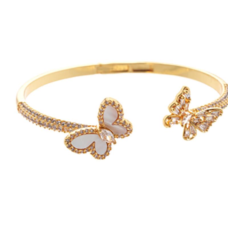 Butterfly Jewelry Open Cuff Bracelet With Electroplated Copper For Fashion Women