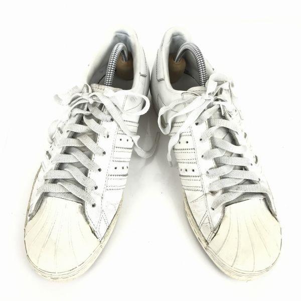 adidas/Superstar/Leather Sneakers/24.5/White/Shell Toe/3 Stripes(USED)