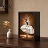 Elegant Tissue Box for Home Walnut Wood Box, with Artistic Ballet Dancer Skirt Design, Design Multipurpose Paper Towel Holder Decor Entryway