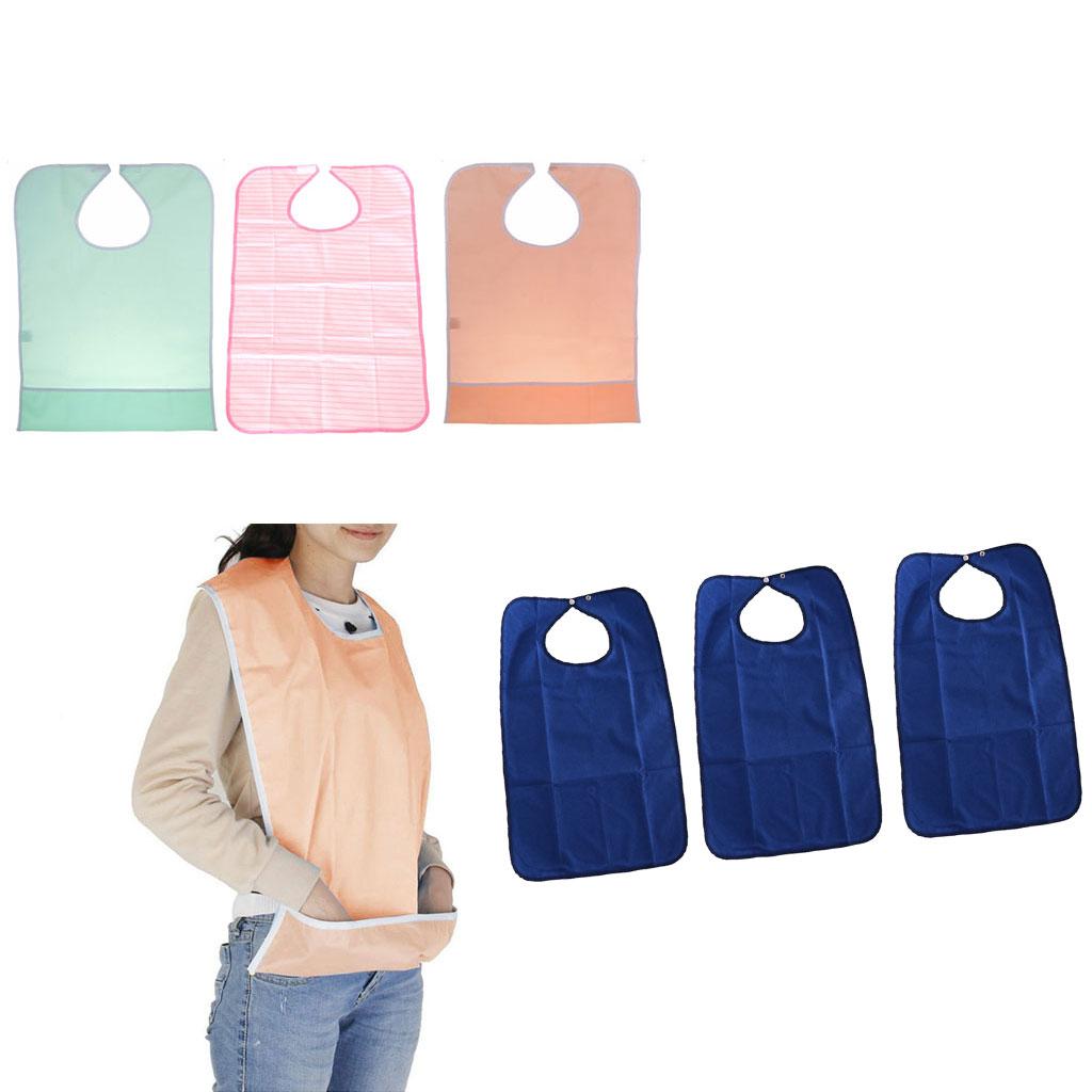 Waterproof Eating Bibs Towel Material Adult Dining Clothing Protector Reusable Patient Bibs for Elderly Mealtime Care