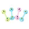Dual Bell Baby Rattle Toy Soft Grip Shaker with Bell Sound