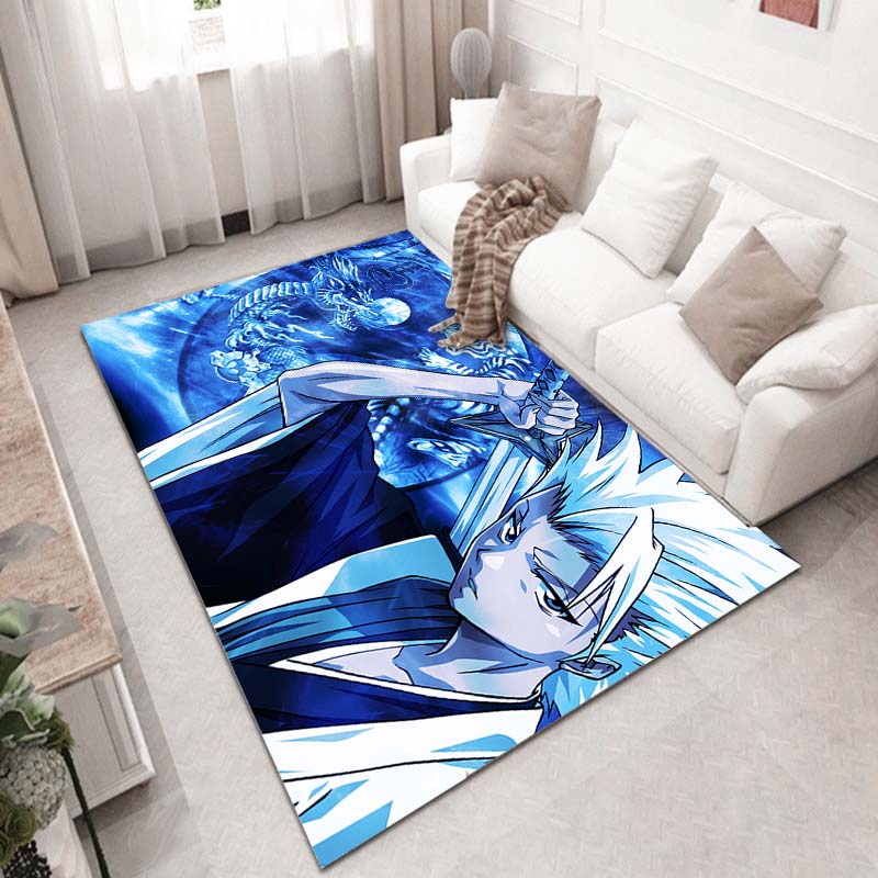 15 Größen Anime Bleach Cartoon Bereichsteppich Groß, Teppich für Wohnzimmer Schlafzimmer Sofa Fußmatte Dekoration, Kinder Spiel Rutschfeste Bodenmatte