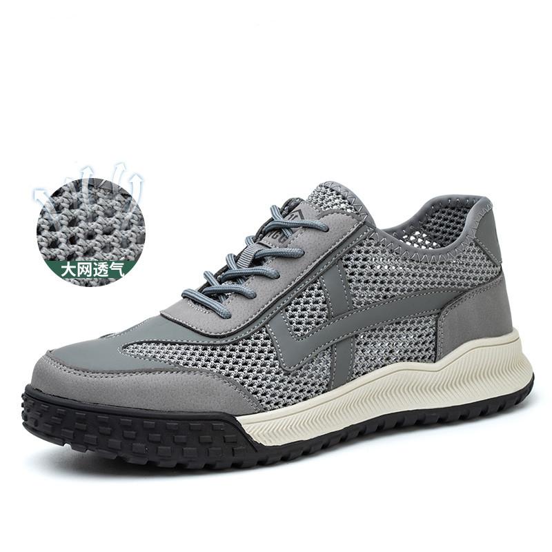 Summer Safety Shoes Men Breathable Hollow Out Work Shoes Puncture-Proof Protective Safety Boots Non-slip Work Sneakers