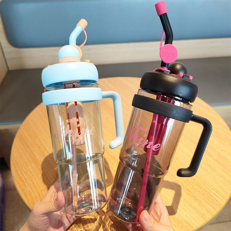 Portable Ladies Water Cup With Straw And Handle For Home Outdoor Travel