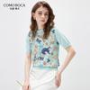 Commeca 2026 Kurzarm-Strick-T-Shirt aus Seidenmischung