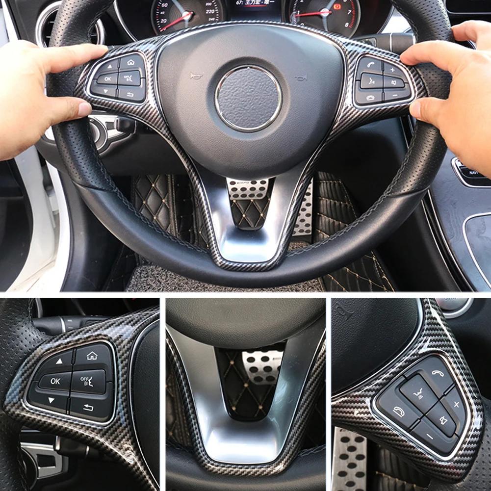 For Mercedes Benz A B C E GLA GLC CLA GLE GLS Class W246 GLC260 C200L W213 X253 X156 Car Steering Wheel Cover Decoration Trim