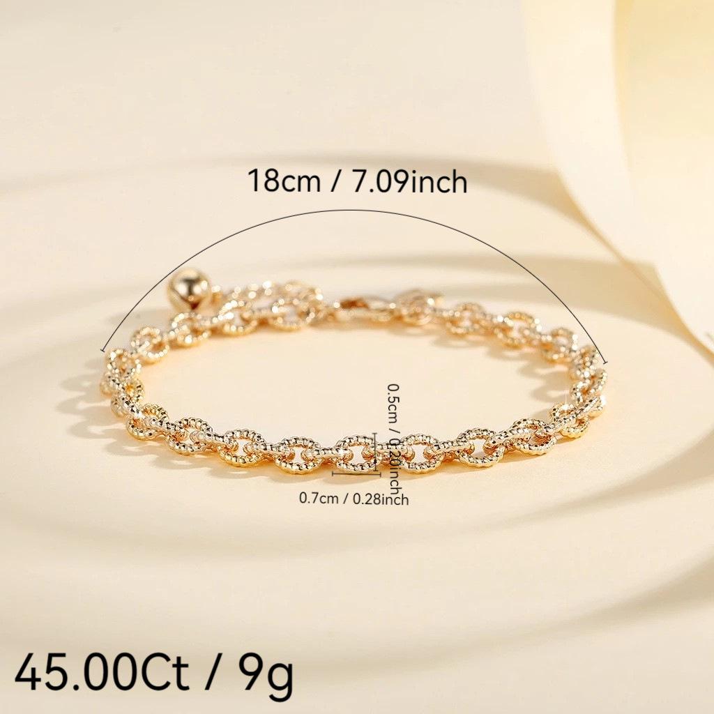 Stylish Cuban Chain Gold-Plated Bracelet - European & American Fashion