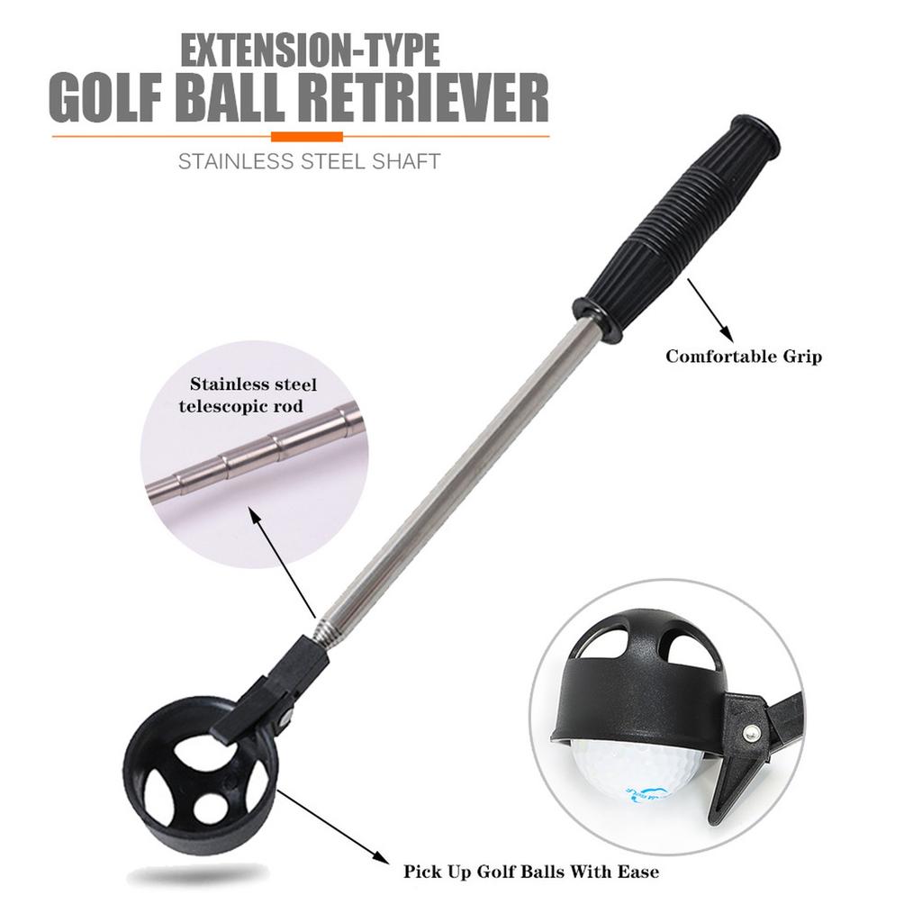 Verlängerung, Typ Golfball Edelstahl-Schaft Teleskopstange Golf Outdoor Sportzubehör Tragbares Aufhebewerkzeug