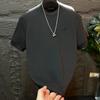 Autumn New Semi-Turtleneck Simple Versatile Letter Short-Sleeved T-Shirt Men'S Light Luxury Trend Fashion Half-Sleeved Bottoming Shirt