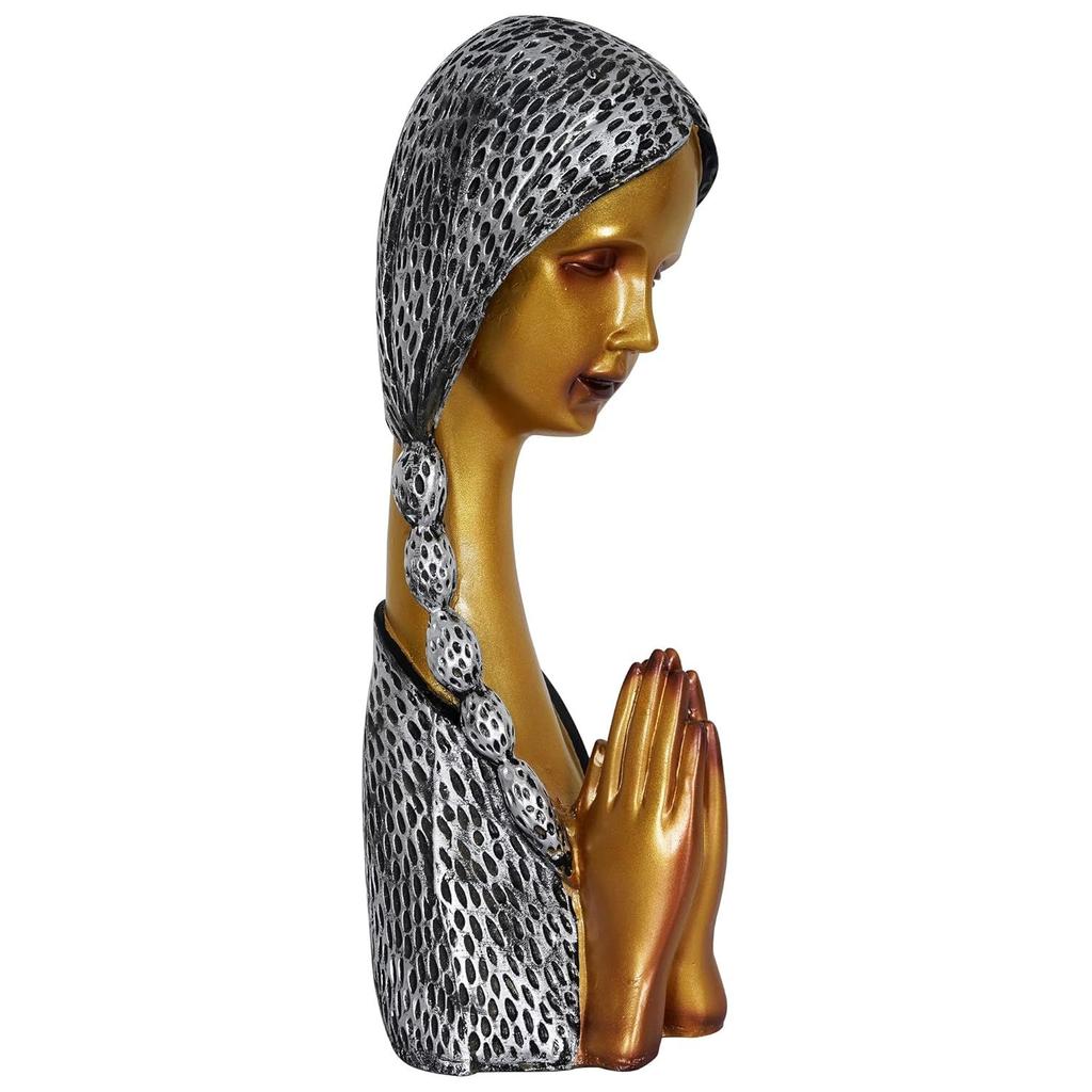 Polyresin Willkommensdame Schauobjekt für Heim- und Bürodeko - Perfekt für Regale (14" Zoll, Mehrfarbig)