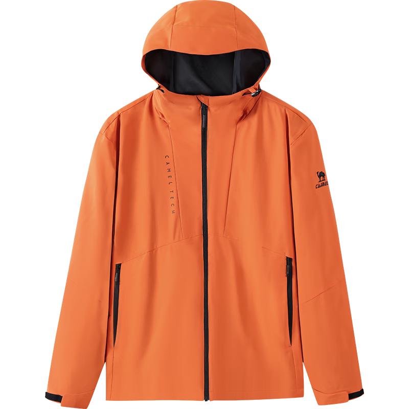 Camel Outdoor Water-Repellent Fleece-Lined Windbreaker Jacket