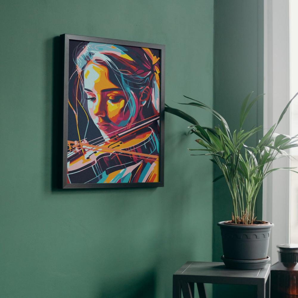 Malowanie Po Numerach Z Ramą Obrazy Do Malowania - Skrzypaczka 40X50 Cm