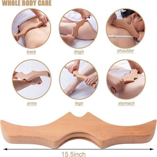 Masážní nástroje Wood Therapy, Dřevěný lymfodrenážní masážní přístroj, Dřevěné škrabací nástroje Gua Sha, Nástroje na tvarování těla pro Maderotherapii,
