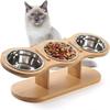 Elevated Cat Bowls Raised Food Bowls 15° Tilted Pet Bowls for Cats Puppy Small Dogs Feeder Stand with 3 Stainless Steel Bowls