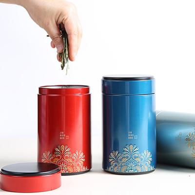 Portable Small Tea Packaging Box Tinplate Storage Can Exquisite Prints Empty Tea Tin Can Household Green Black Tea Sealed Jar