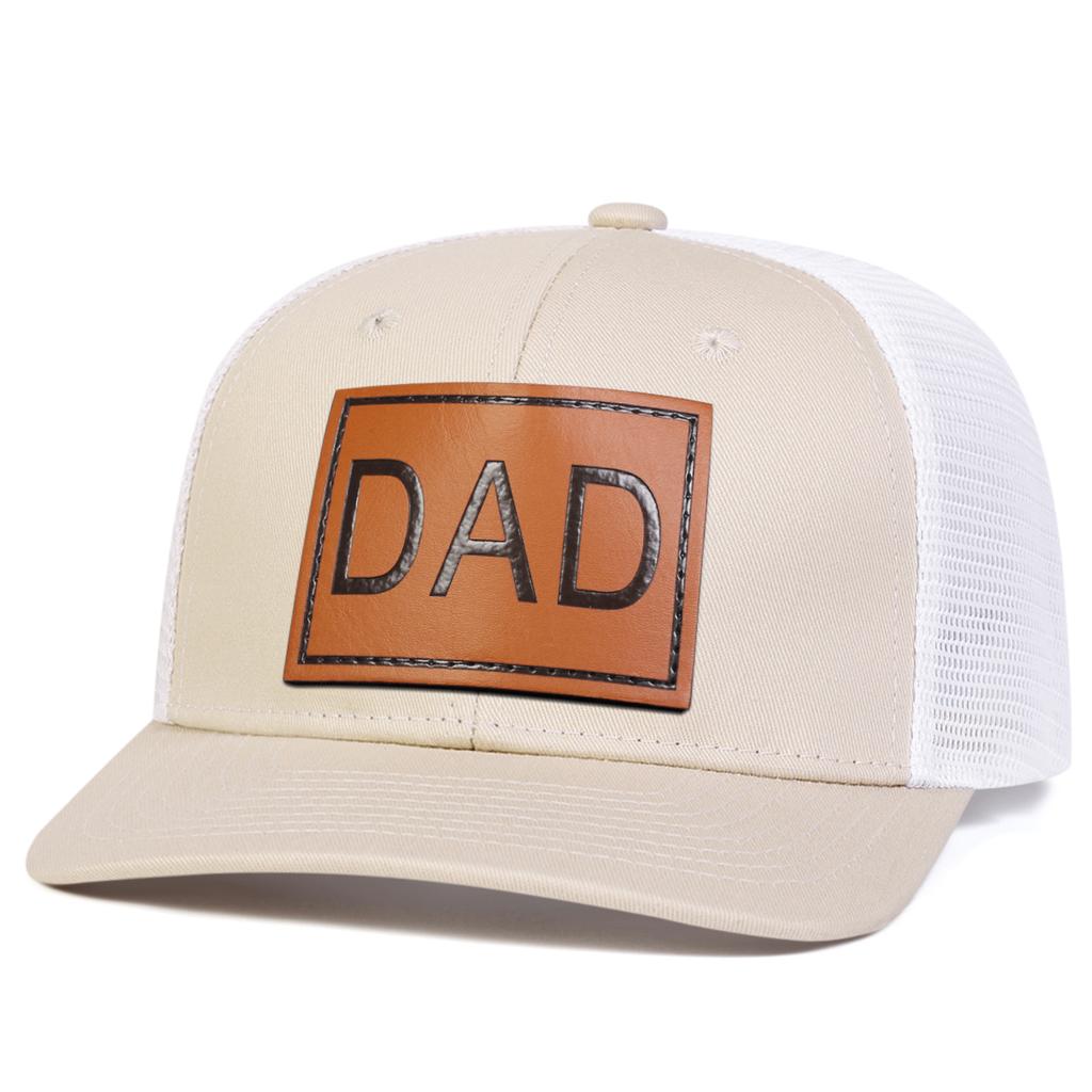 Unisex Brown Dad Leather Label Baseball Net Caps Spring And Summer Outdoor Adjustable Casual Hats Sunscreen Hat