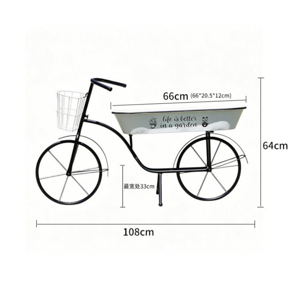 Cycle Plant Stand Outdoor with Baskets Playful for Yard, Gardeners