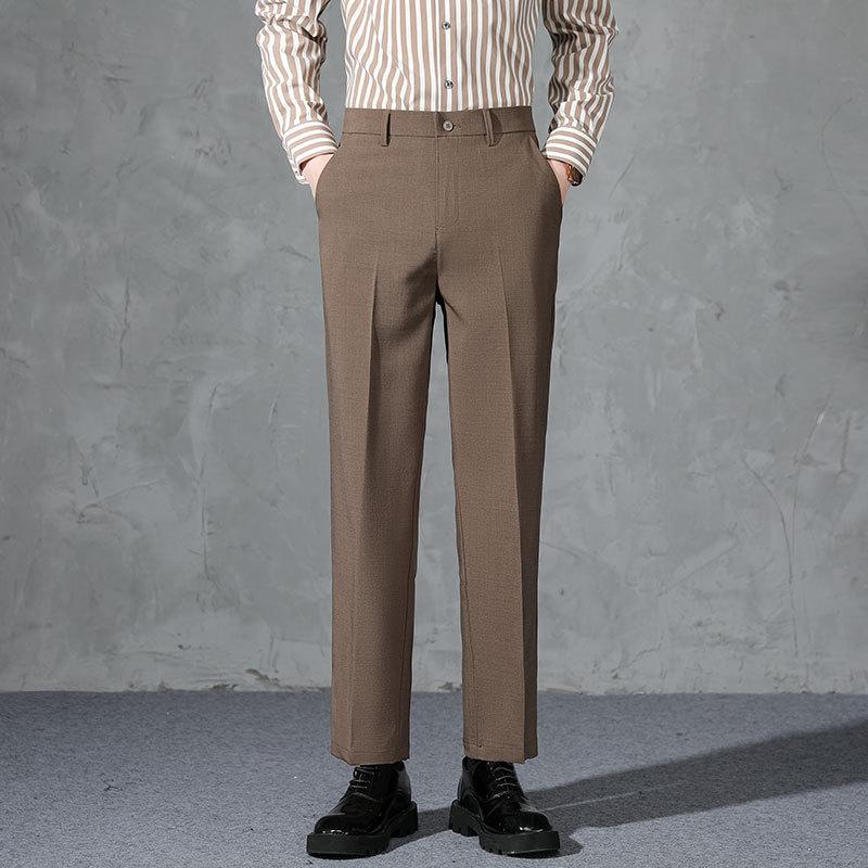 Summer men's casual pants straight loose men's business nine-point pants