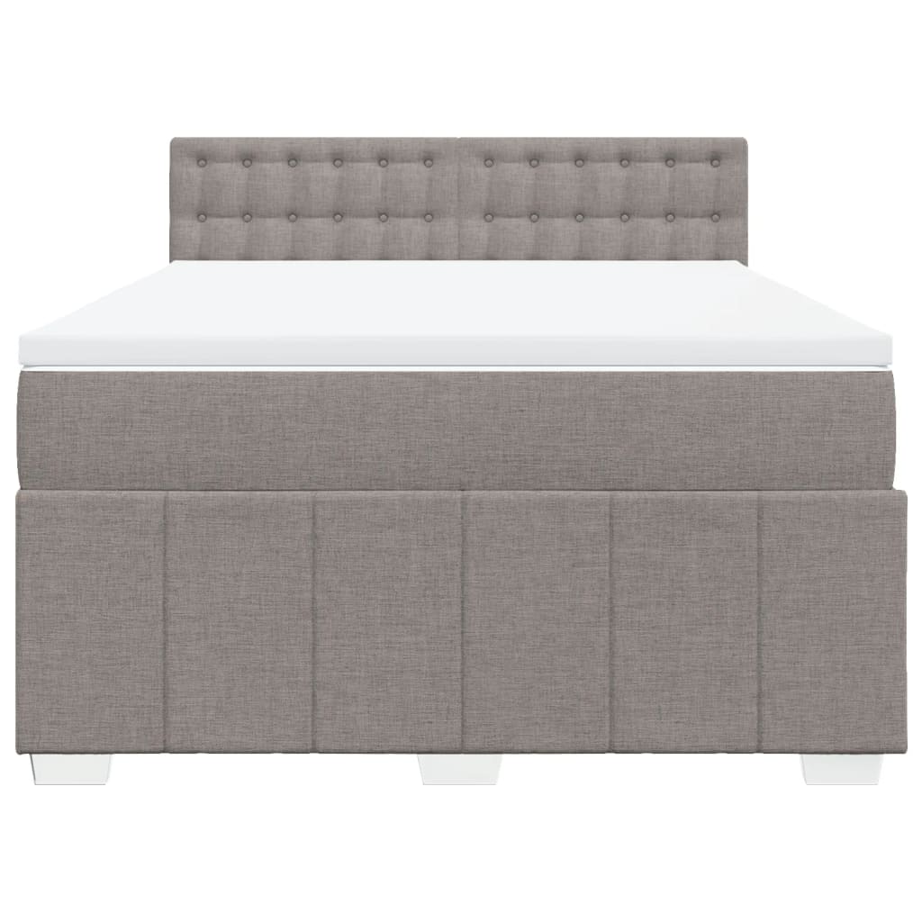 Vidaxl Kontinentalbett Mit Matratze, Taupe, Stoff, 140X200 Cm