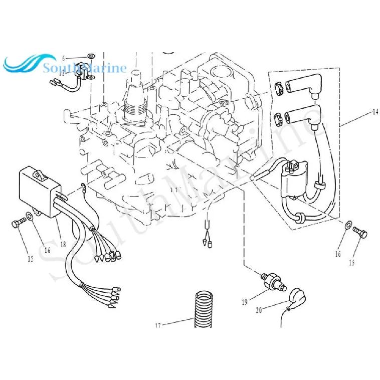 Boat Motor Coil Pulser F15-07000200 for Parsun HDX 4-Stroke F9.9 F13.5 F15 Outboard Engine