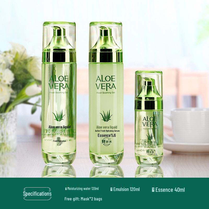 Korean Aloe Vera Skincare Set: Hydrating & Moisturizing Toner and Emulsion (Multiple Specifications, Free Shipping)
