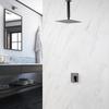Brass Wall Embed Mount Grey Color 1/2/3 Function Concealed Shower System 10 Inch Top Rain Spray Hand Shower Head Bathroom Faucet