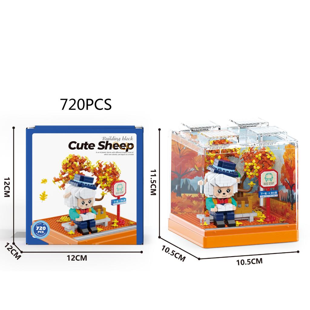 Lovely Cartoon Animal Micro Diamond Building Block Rabbit Panda Bear Sheep Scene Nanobricks 3D Wall Bricks Toys For Kids Gifts