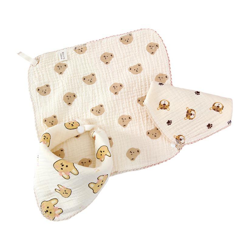 4-Layer Cotton Gauze Baby Towel - Soft, Class A, Small Square for Children and Kindergarten Use