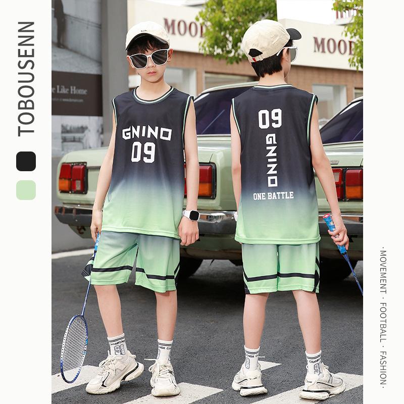 Summer new men's and children's basketball suit outdoor women's sports training quick-drying jersey short-sleeved shorts two-piece set