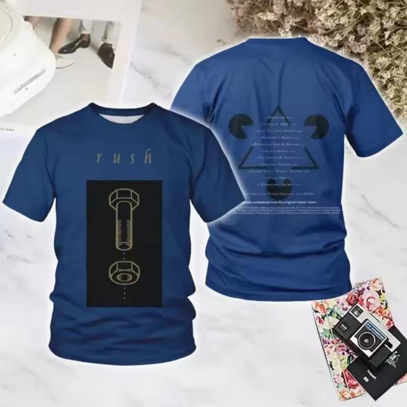 Popular Rock Rush 3D Print T-shirts Summer New Men Women Hip Hop Trend Short Sleeve TShirt Street Loose Casual Oversized Y2k Top