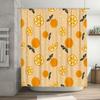 Modern Style Lemon Print Bath Shower Curtain Set for Bathroom Decor Orange Yellow Floral Pattern Made with Waterproof Polyester