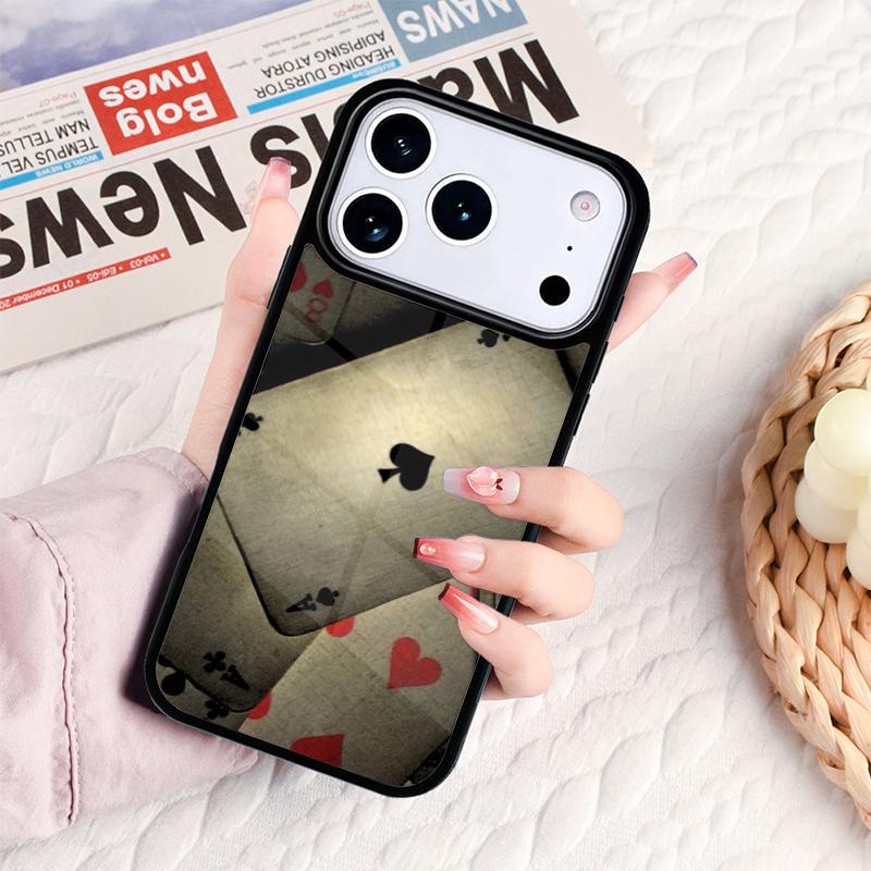 Spades Poker Play Cards Ace Art Phone Case For IPhone 17 16e 15 14 13 12 11 Pro Max Air Mini Soft Protective Cover
