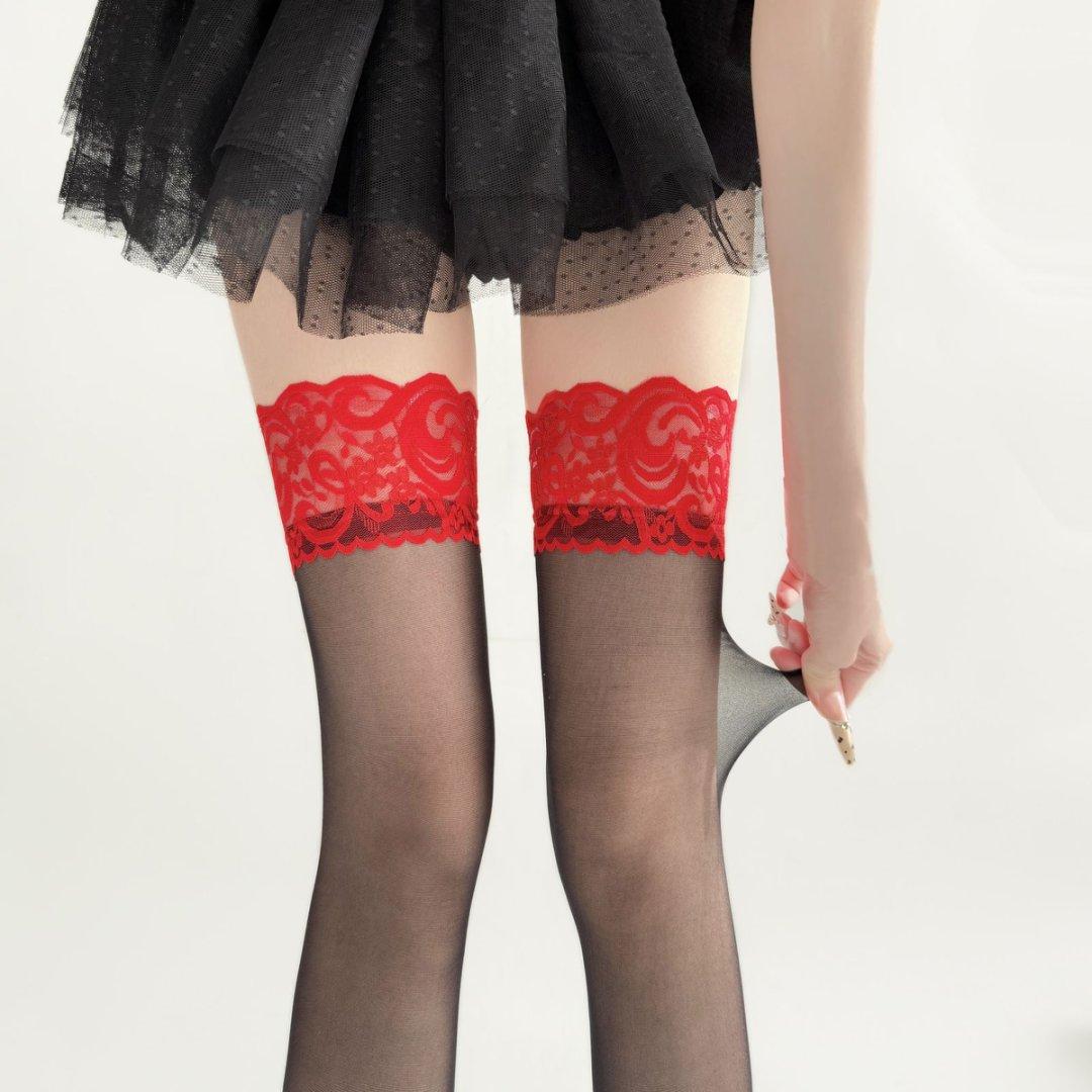 

Women s Silk Stockings Thin Over Knee Socks Long Socks One Size чорний