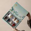 Ceramic Kung Fu Tea Set Fast Brewing Cups 6 Pcs Gift Box Chinese Tea Pot Cups High End Present
