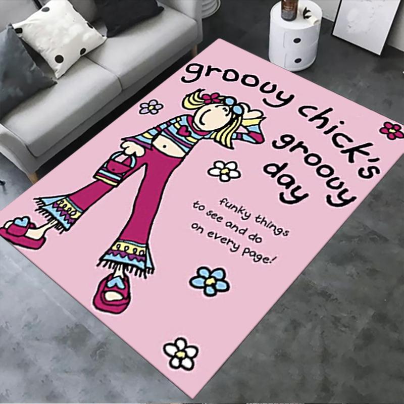 2025 New Groovy Chick Carpet Rug for Living Room Bedroom Home Sofa Decoration,Kids Play Non-slip Floor Mat52