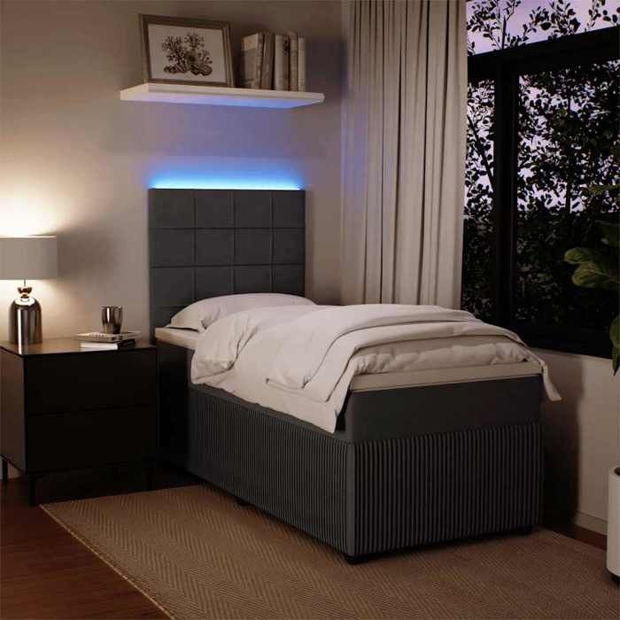 Maison Exclusive - Bettlattenrost mit Matratze Dunkelgrau 100x200 cm