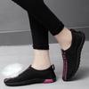 Breathable Light Women Shoes New Casual Men's Breathable Slip-On Walking Sneakers for Outdoor Black Mesh Fabric Rubber Sole