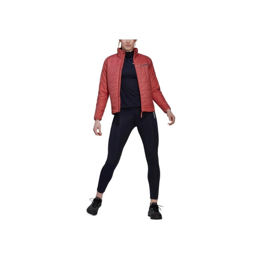 Adidas Terrex Logo Print Solid Color Stand Collar Cotton Jacket Women Jacket Red HI5445