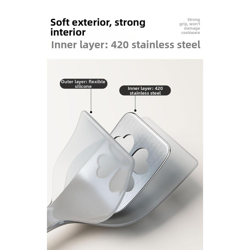 Silicone Spatula for Nonstick Cookware with Beech Wood Handle Heat Resistant up to 230 Celsius for Safe Cooking