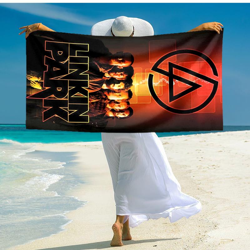 1pc Linkin Park2 Beach Towel, Comfortable and Thick, and Swimming/Bath/Picnic/Camping Towel, Suitable for Seaside Beaches