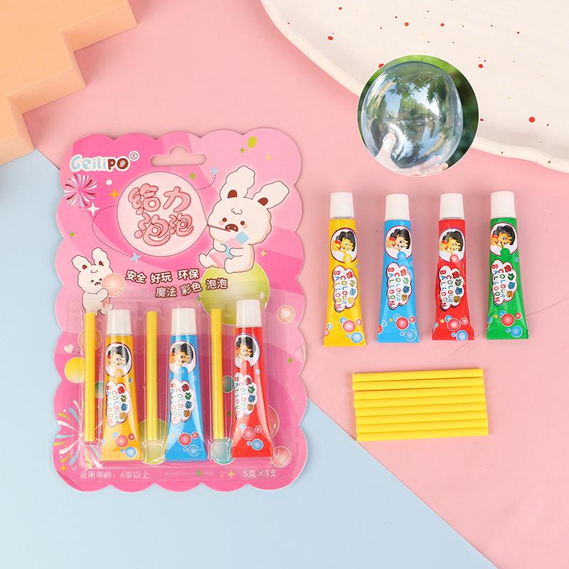 1/3Pcs Blowing Colorful Bubble Ball Plastic Balloon Won'T Burst Safe For Kids Boys Girls Gift Cartoon Magic Bubble Glue Toy