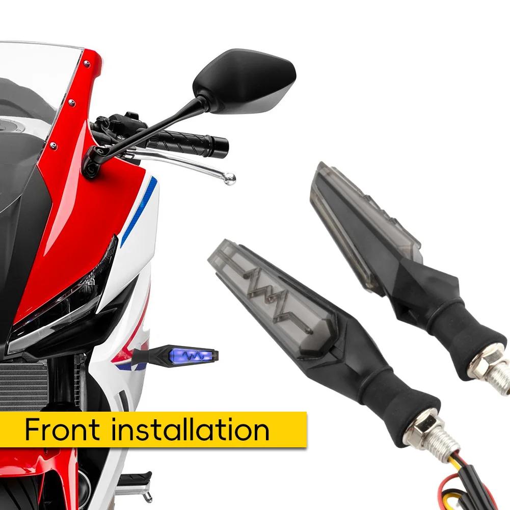 2pcs Motorcycle Turn signal lightning style Decorative lamp turn flashing Warning Signal light Flowing Indicators Accessories