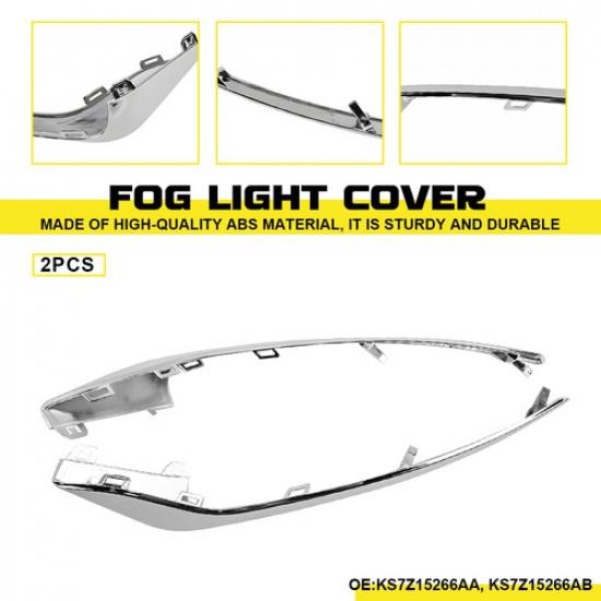 2X LH RH For -20 Ford Fusion Chrome Front Bumper Fog Light Lamp Strip Trim A