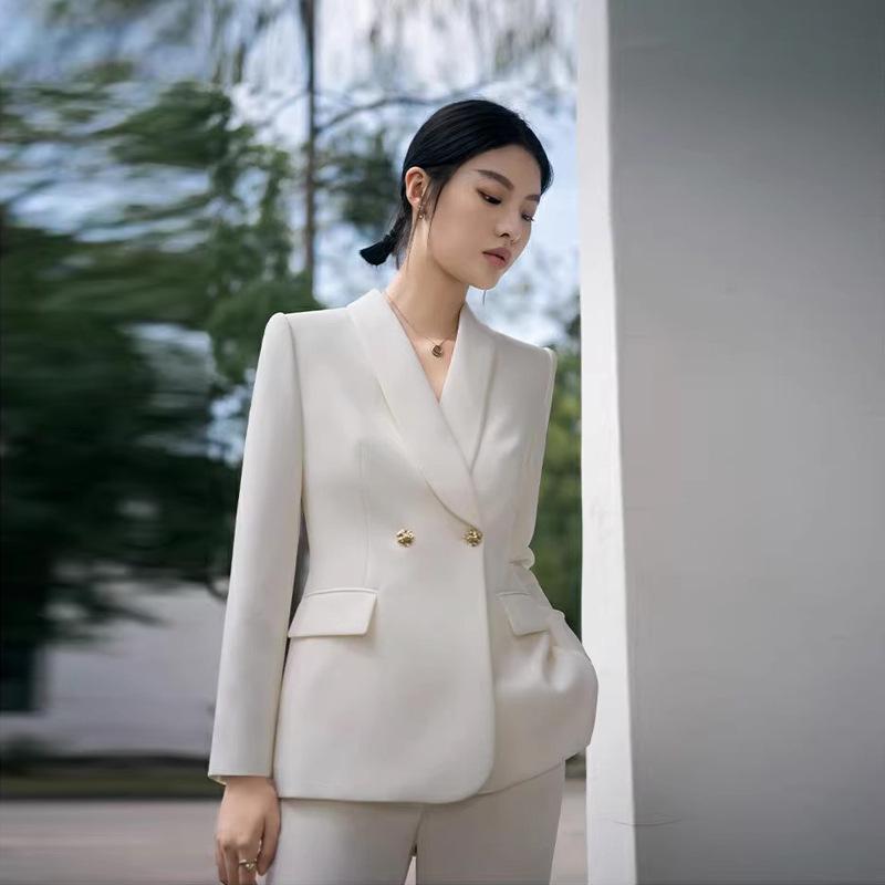Women's Professional Slim Fit White Executive Suit Set