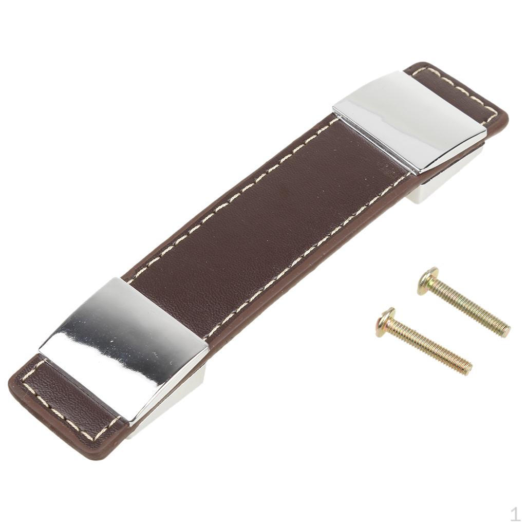 

Furniture Handle Leather Knob Cabinet Loop , Brown, 144x30x15mm