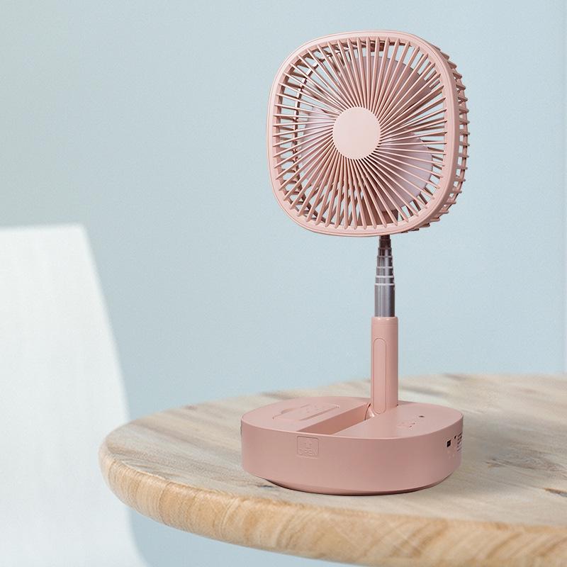 M1Y hordozható teleszkópos összecsukható ventilátor távirányítóval, USB töltéssel, csendes működéssel, fejrázással és időzítő funkcióval.